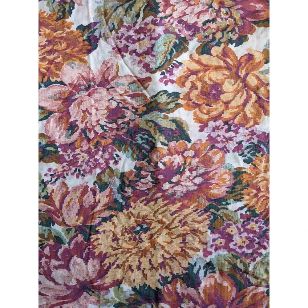 Vintage Baroque Floral Print Fabric, Large‎ Scale Floral Print, 42